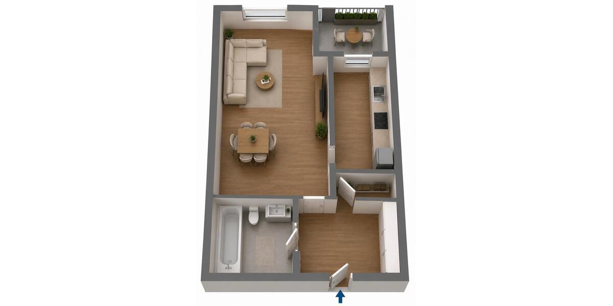 Hochparterre Langenhagen Brink - 1 Zimmer, 42 m&sup2;, 99.500&euro; | Angebot:27183517