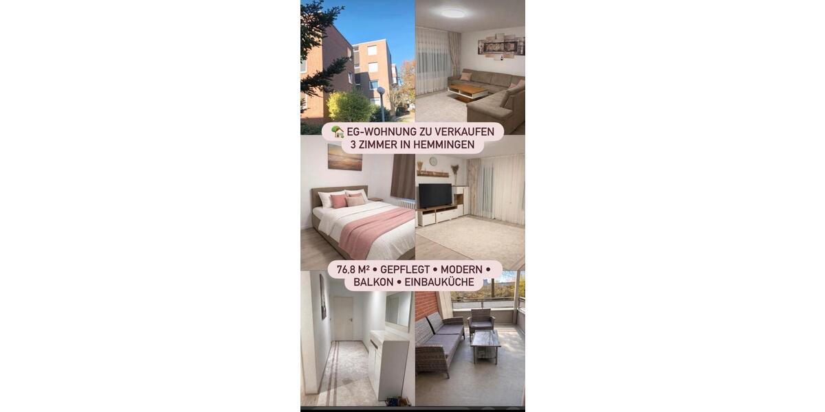 Erdgeschoßwohnung Hemmingen - 3 Zimmer, 77 m&sup2;, 211.000&euro; | Angebot:25855538