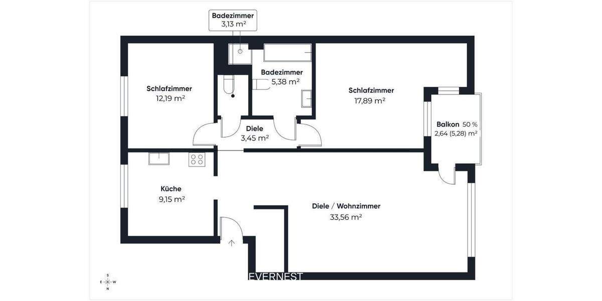 Etagenwohnung Burgdorf - 3 Zimmer, 87 m&sup2;, 249.000&euro; | Angebot:25689561