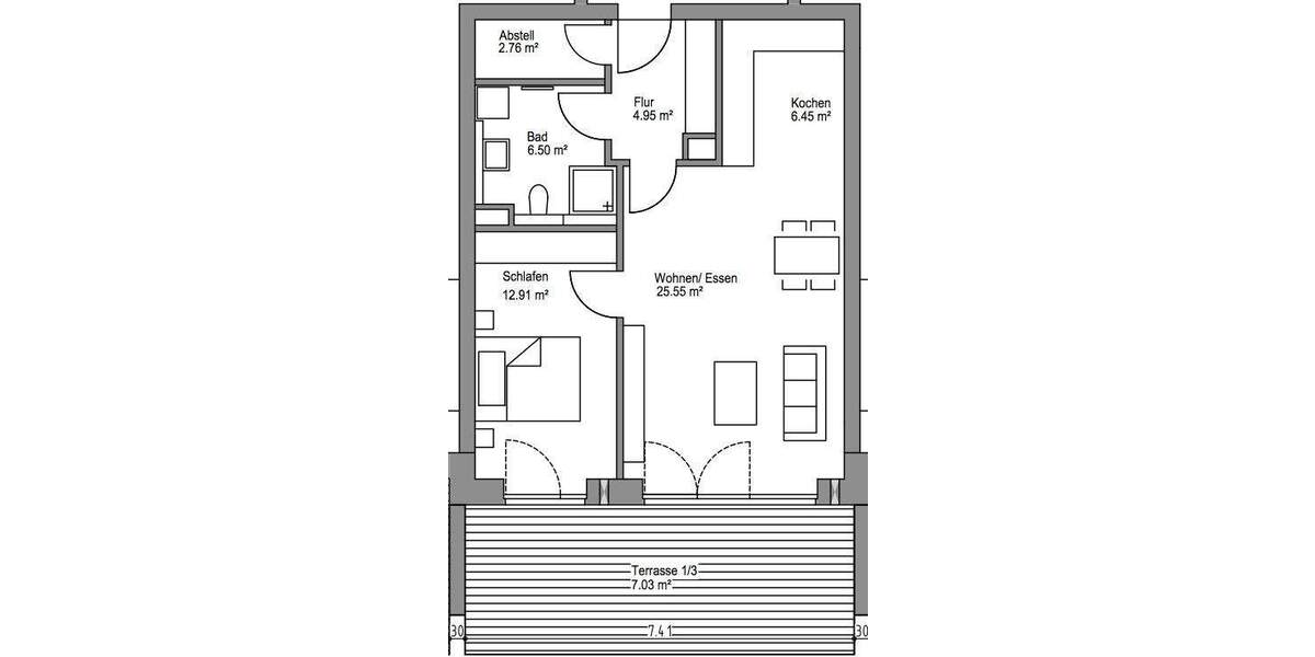 Etagenwohnung Isernhagen / Altwarmbüchen Altwarmbüchen - 2 Zimmer, 67 m&sup2;, 335.000&euro; | Angebot:25731259