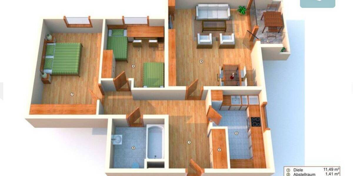 Etagenwohnung Hannover Ricklingen - 3 Zimmer, 81 m&sup2;, 227.000&euro; | Angebot:25677151