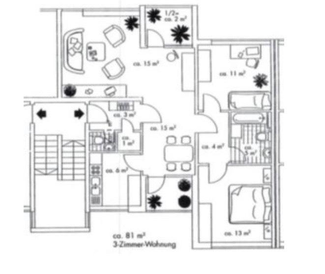 Etagenwohnung Sarstedt - 3 Zimmer, 81 m&sup2;, 179.000&euro; | Angebot:26268154