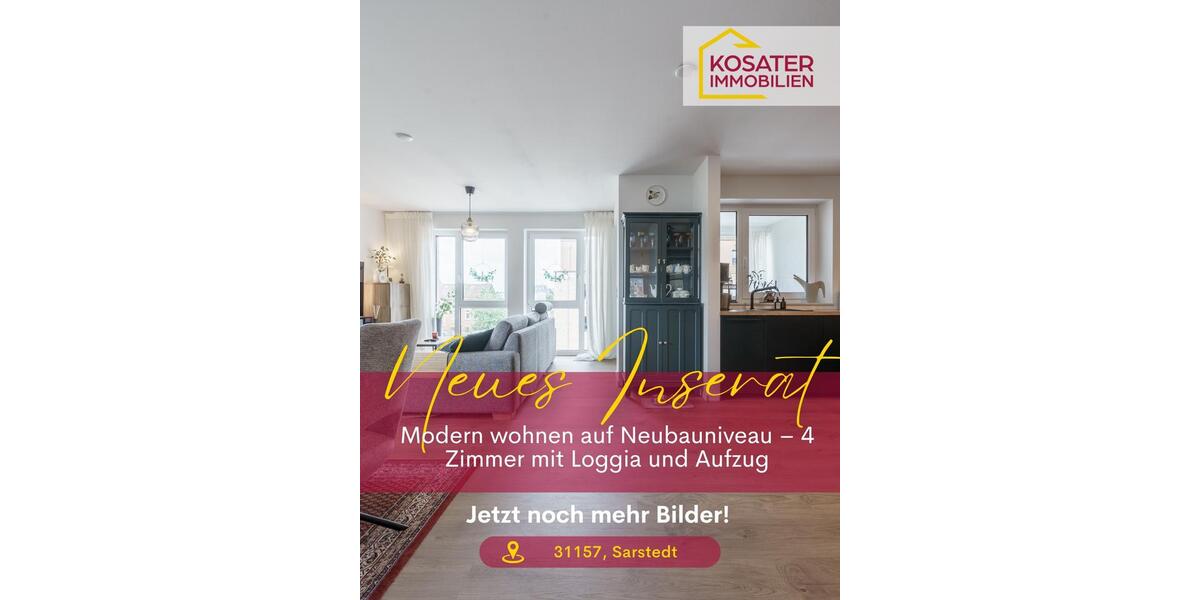 Etagenwohnung Sarstedt - 4 Zimmer, 107 m&sup2;, 389.000&euro; | Angebot:27168771