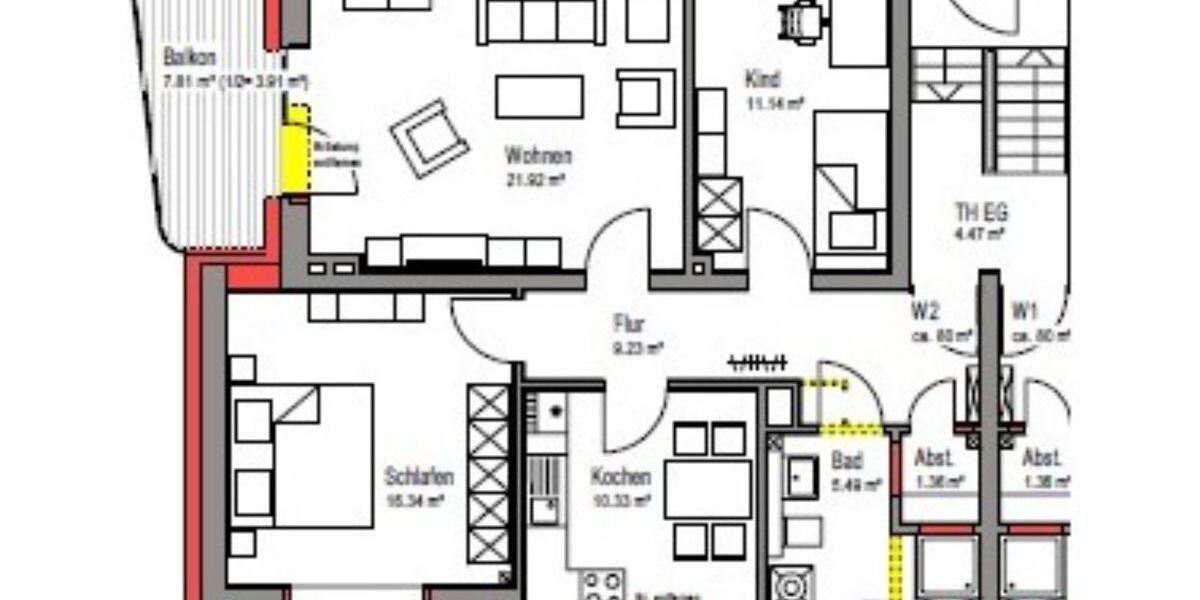 Erdgeschoßwohnung Stadthagen - 3 Zimmer, 80 m&sup2;, 1.000&euro; | Angebot:23133963