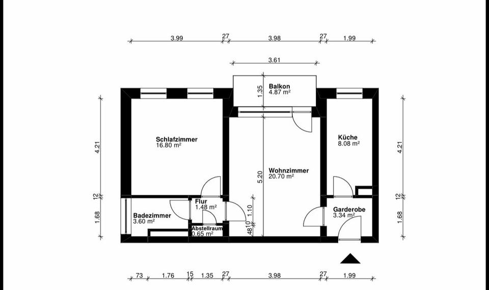 Etagenwohnung Hannover Ricklingen - 2 Zimmer, 57 m&sup2;, 684&euro; | Angebot:25656812