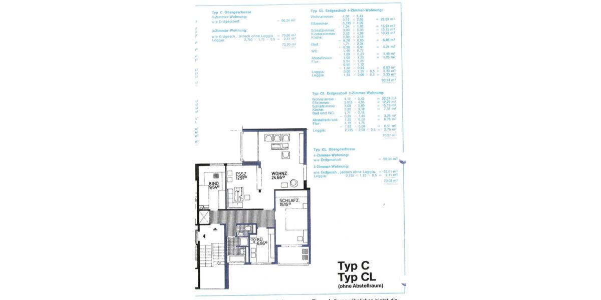 Etagenwohnung Laatzen - 3.5 Zimmer, 90 m&sup2;, 195.000&euro; | Angebot:26563331