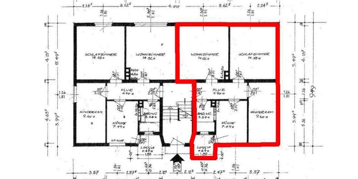 Etagenwohnung Hannover Vinnhorst - 6 Zimmer, 110 m&sup2;, 1.200&euro; | Angebot:25668765