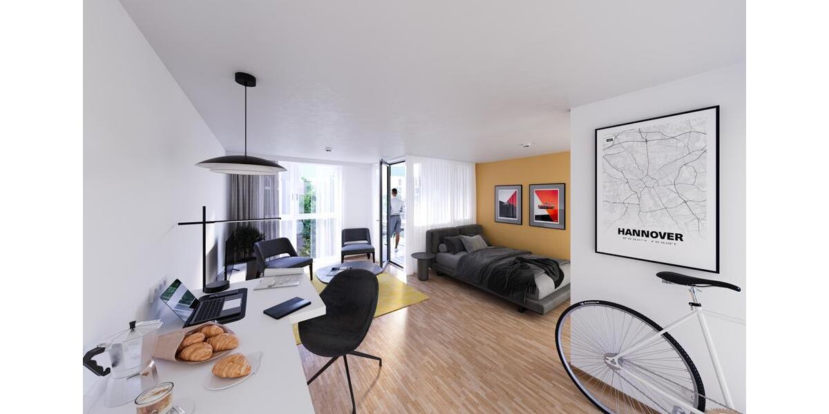 Etagenwohnung Hannover Nord - 1 Zimmer, 39 m&sup2;, 600&euro; | Angebot:25375264