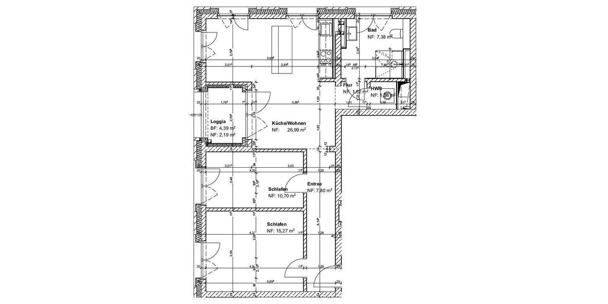 Etagenwohnung Hannover Döhren - 3 Zimmer, 74 m&sup2;, 1.120&euro; | Angebot:25728402