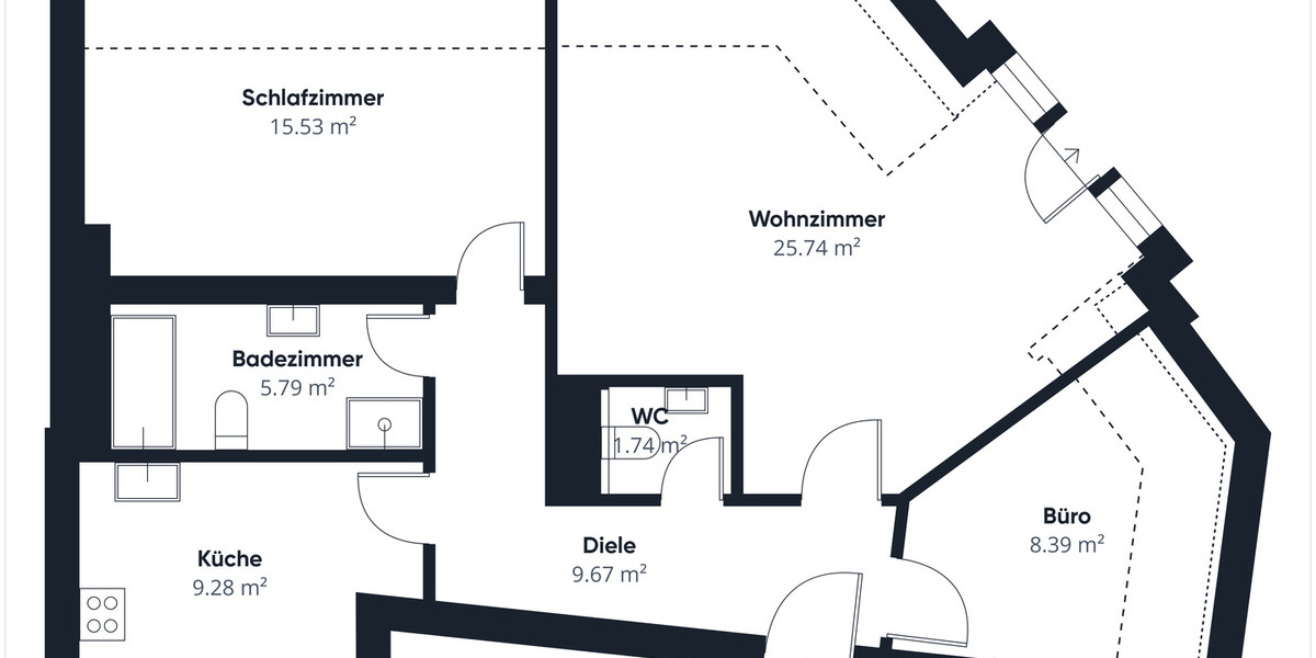 Etagenwohnung Hannover Südstadt - 3 Zimmer, 91 m&sup2;, 375.000&euro; | Angebot:25701261