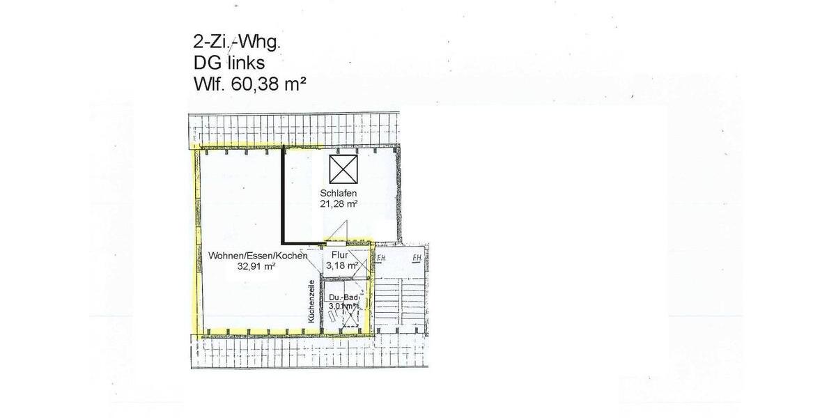 Dachgeschoßwohnung Neustadt am Rübenberge - 2 Zimmer, 60 m&sup2;, 440&euro; | Angebot:25942344