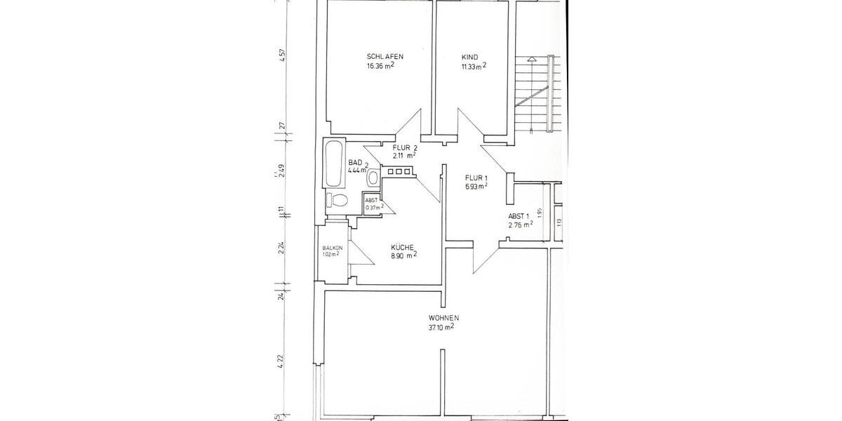 Etagenwohnung Hannover Vahrenwald-List - 3.5 Zimmer, 91 m&sup2;, 910&euro; | Angebot:25978201