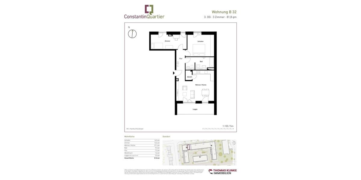 Etagenwohnung Hannover Vahrenwald-List - 3 Zimmer, 82 m&sup2;, 1.299&euro; | Angebot:24119075