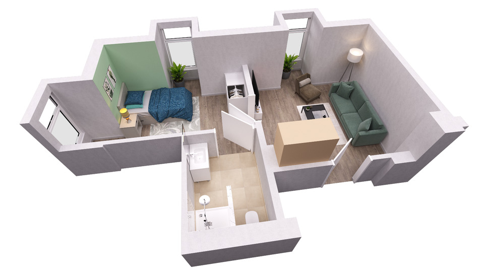 Etagenwohnung Bad Nenndorf - 2 Zimmer, 31 m&sup2;, 1.183&euro; | Angebot:25790283