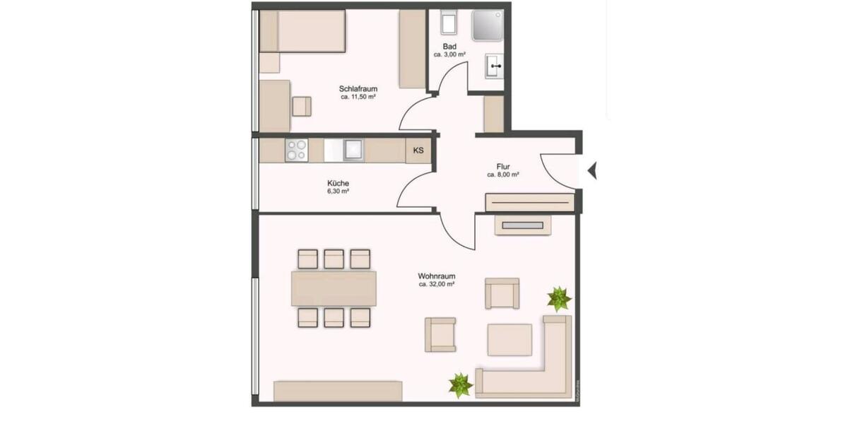 Etagenwohnung Hannover Linden-Limmer - 2 Zimmer, 60 m&sup2;, 98.900&euro; | Angebot:25598920