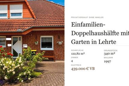 Haus Lehrte - 4 Zimmer, 123 m&sup2;, 439.000&euro; | Angebot:27185320