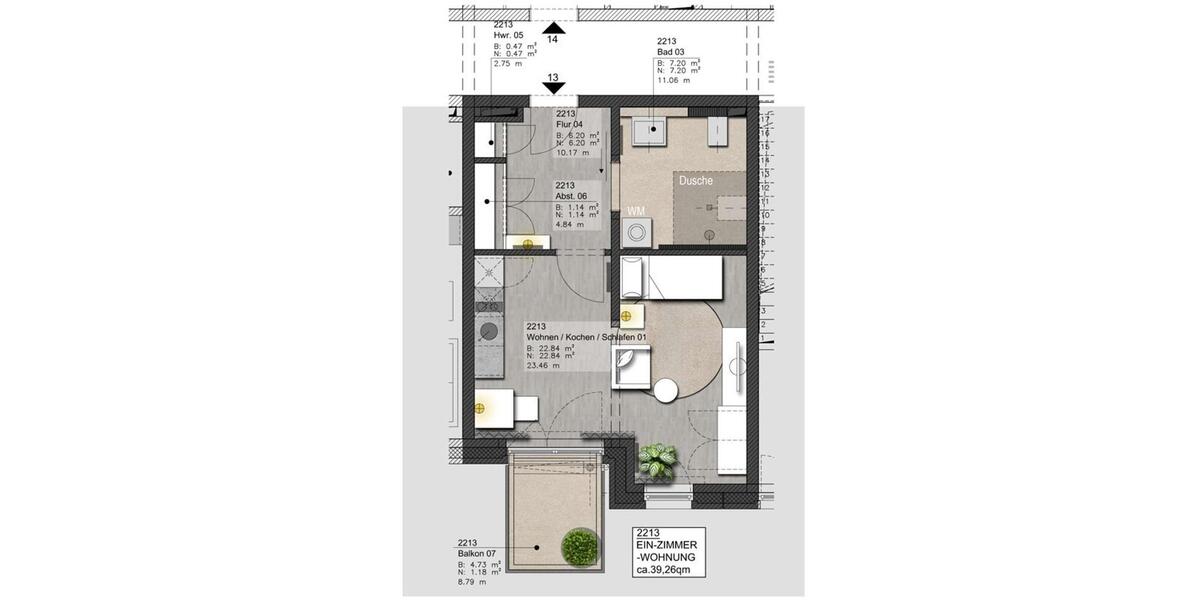Erdgeschoßwohnung Wedemark - 2 Zimmer, 50 m&sup2;, 1.000&euro; | Angebot:19879616