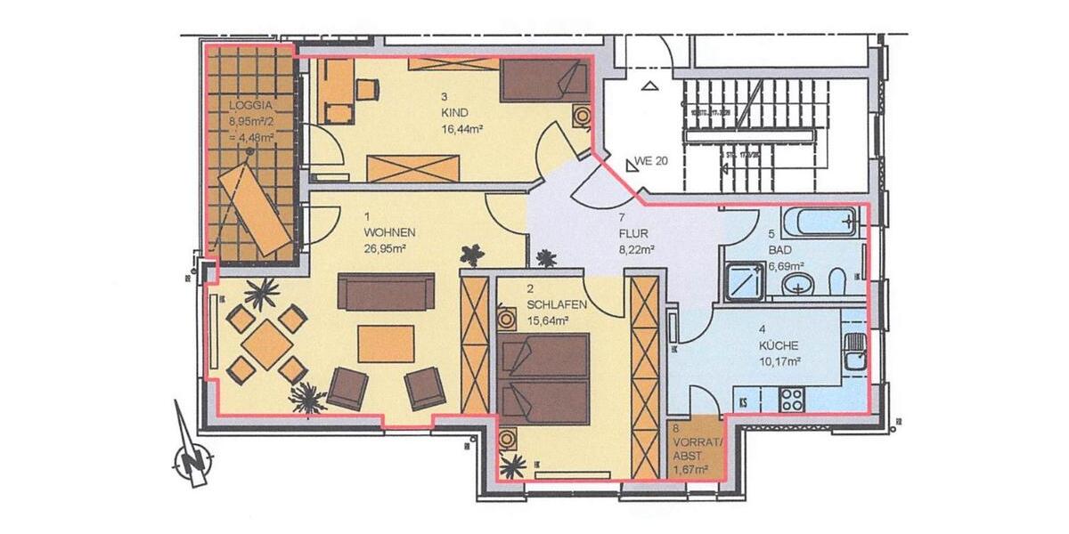 Etagenwohnung Gehrden - 3 Zimmer, 87 m&sup2;, 1.115&euro; | Angebot:25547959