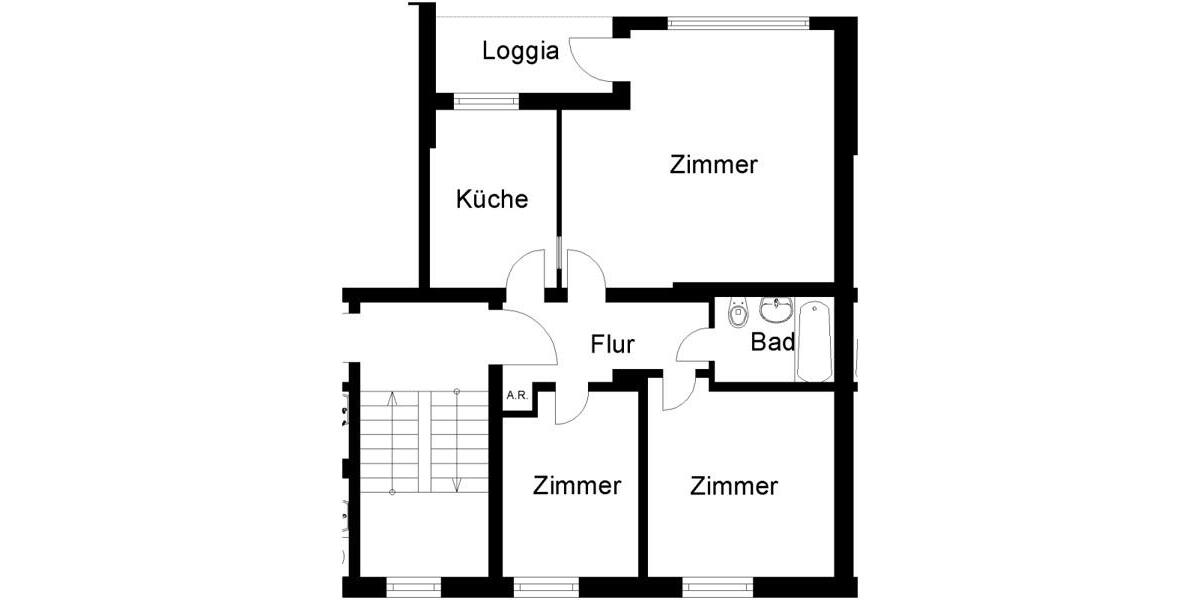 Etagenwohnung Hannover Herrenhausen-Stöcken - 3 Zimmer, 60 m&sup2;, 692&euro; | Angebot:25927780