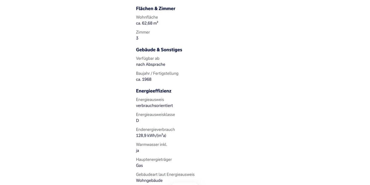 Etagenwohnung Langenhagen - 3 Zimmer, 63 m&sup2;, 820&euro; | Angebot:25417226