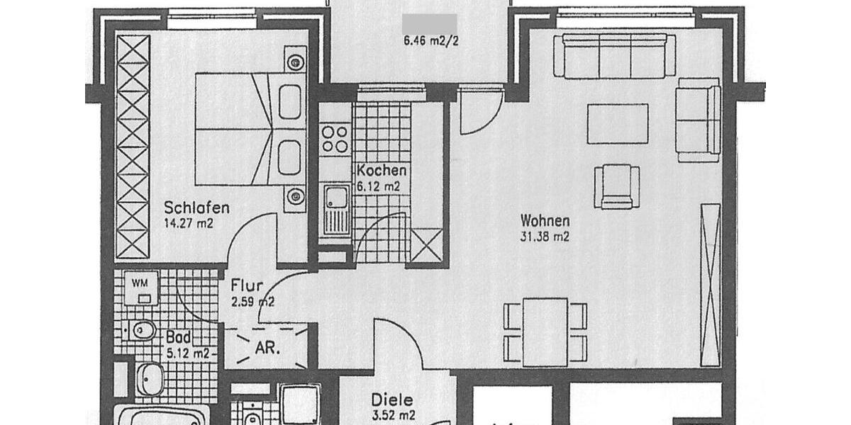Erdgeschoßwohnung Garbsen Berenbostel - 2 Zimmer, 66 m&sup2;, 230.000&euro; | Angebot:23120850