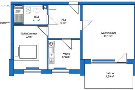 Wohnung Seelze - 2 Zimmer, 45 m&sup2;, 500&euro; | Angebot:25842975