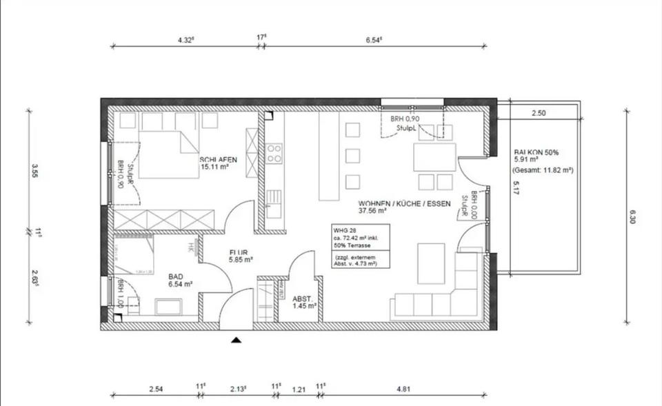 Etagenwohnung Bad Nenndorf - 2 Zimmer, 72 m&sup2;, 850&euro; | Angebot:25948867
