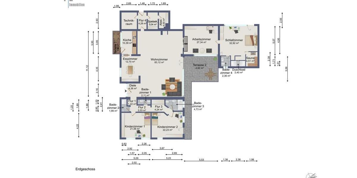 Etagenwohnung Isernhagen - 6 Zimmer, 255 m&sup2;, 2.500&euro; | Angebot:25381857