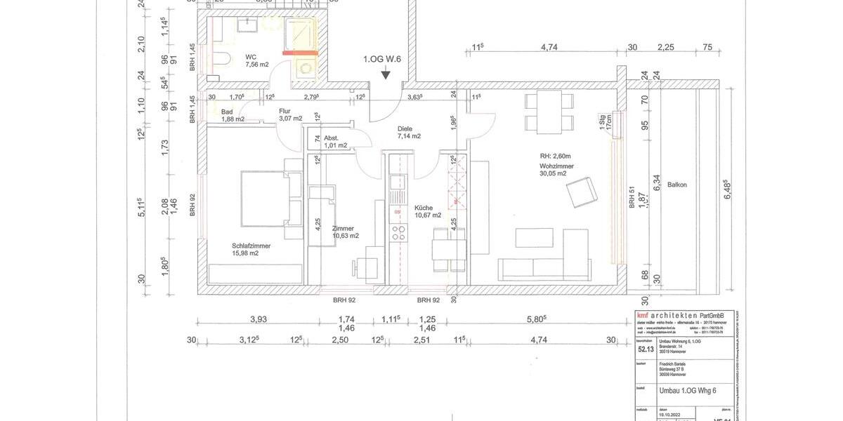 Etagenwohnung Hannover Döhren-Wülfel - 3 Zimmer, 93 m&sup2;, 1.488&euro; | Angebot:25963627