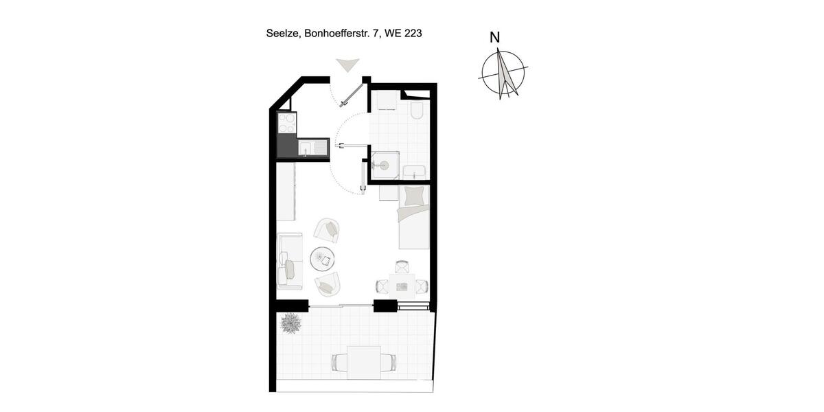 Etagenwohnung Seelze - 1 Zimmer, 36 m&sup2;, 695&euro; | Angebot:25545457