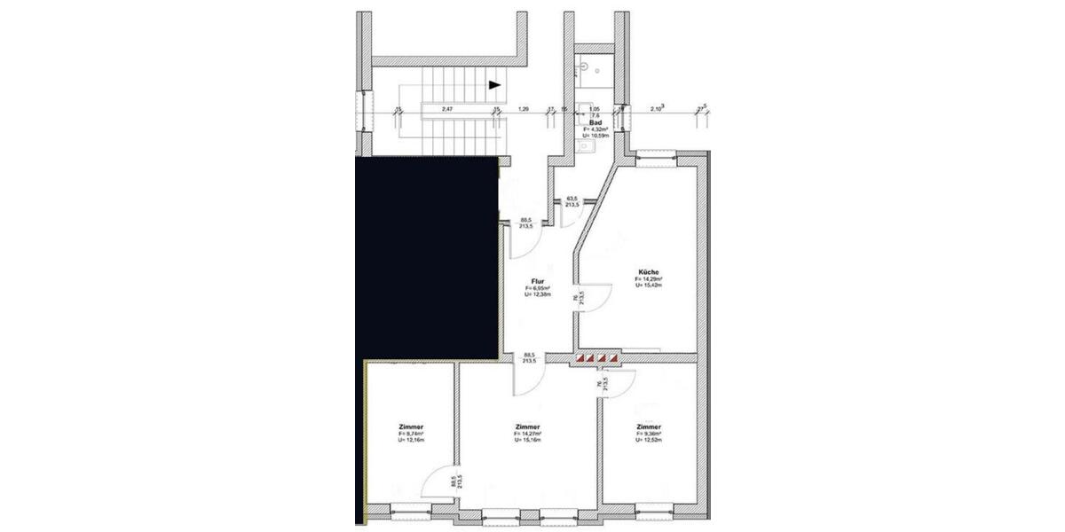 Etagenwohnung Hannover Vahrenwald-List - 3 Zimmer, 58 m&sup2;, 770&euro; | Angebot:25903331