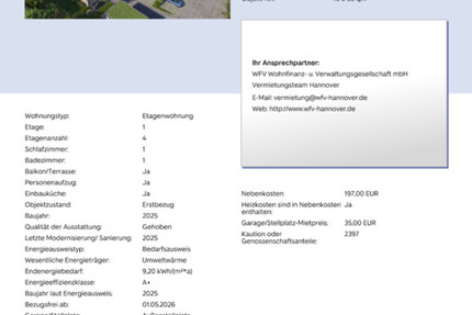 Wohnung Ronnenberg - 2 Zimmer, 58 m&sup2;, 799&euro; | Angebot:25783981