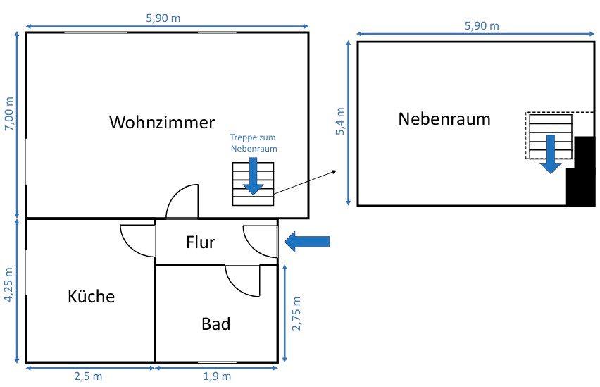 Maisonettenwohnung Laatzen - 2 Zimmer, 60 m&sup2;, 495&euro; | Angebot:26421261