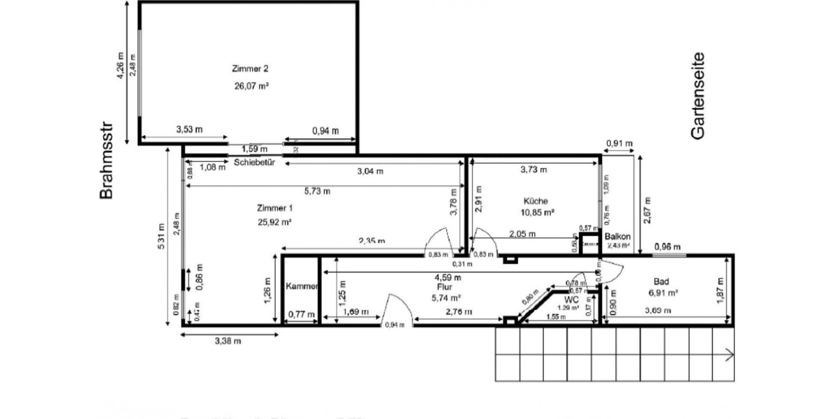 Hochparterre Hannover Vahrenwald-List - 2 Zimmer, 80 m&sup2;, 1.150&euro; | Angebot:24950170