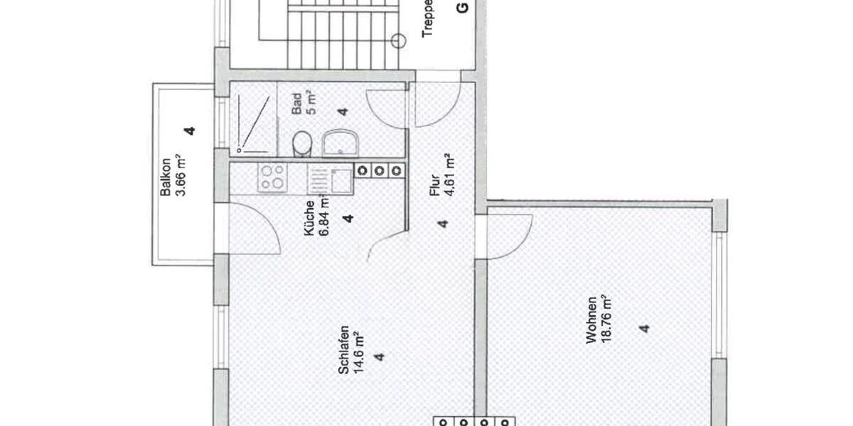 Etagenwohnung Hannover - 2 Zimmer, 52 m&sup2;, 832&euro; | Angebot:25613488