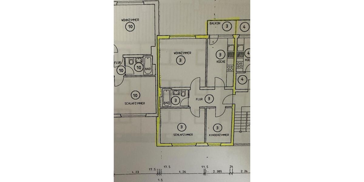 Etagenwohnung Stadthagen - 3 Zimmer, 62 m&sup2;, 590&euro; | Angebot:26429436