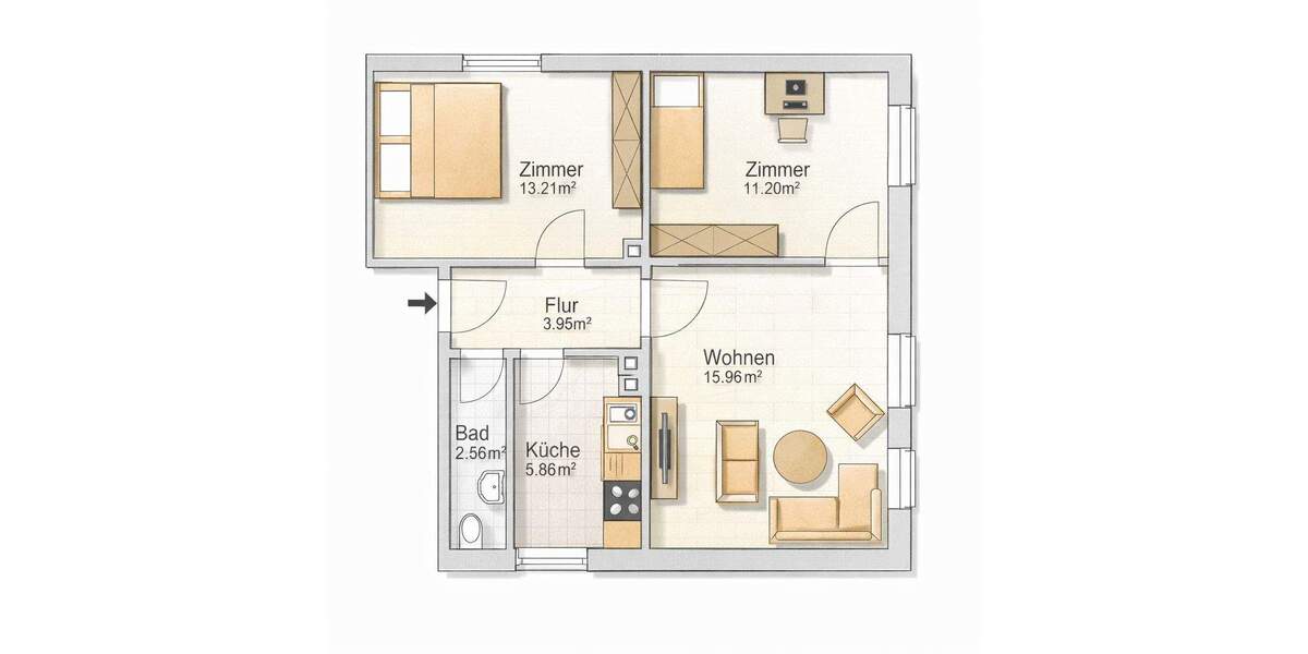 Etagenwohnung Hannover Wülfel - 3 Zimmer, 139.000&euro; | Angebot:25679372