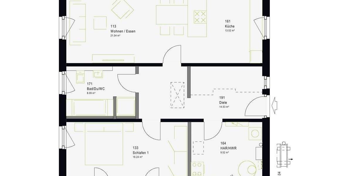 Bungalow Laatzen Grasdorf - 2 Zimmer, 83 m&sup2;, 507.500&euro; | Angebot:26486508