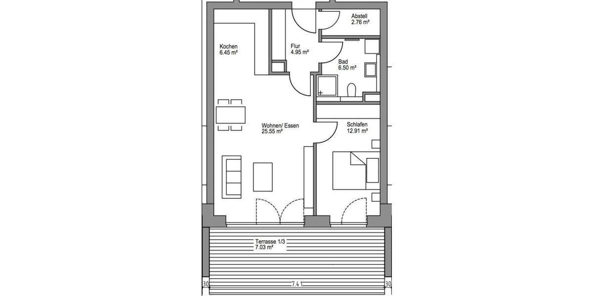 Etagenwohnung Isernhagen / Altwarmbüchen Altwarmbüchen - 2 Zimmer, 67 m&sup2;, 335.000&euro; | Angebot:25770982
