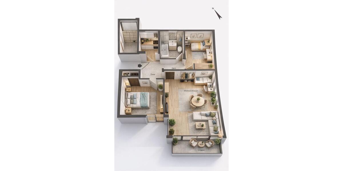 Etagenwohnung Burgwedel - 3 Zimmer, 79 m&sup2;, 195.000&euro; | Angebot:26151766