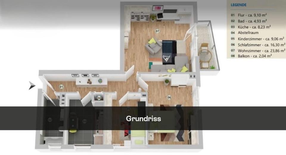 Hochparterre Langenhagen Brink - 3 Zimmer, 73 m&sup2;, 1.100&euro; | Angebot:25719871