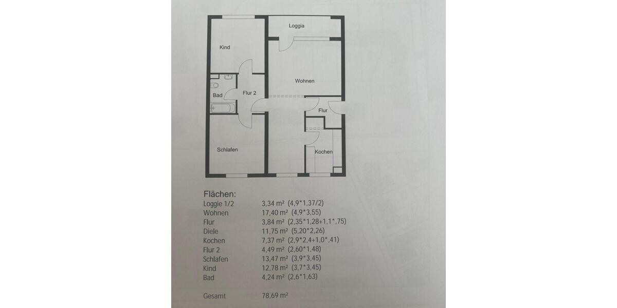 Etagenwohnung Isernhagen - 3 Zimmer, 79 m&sup2;, 255.000&euro; | Angebot:23681849