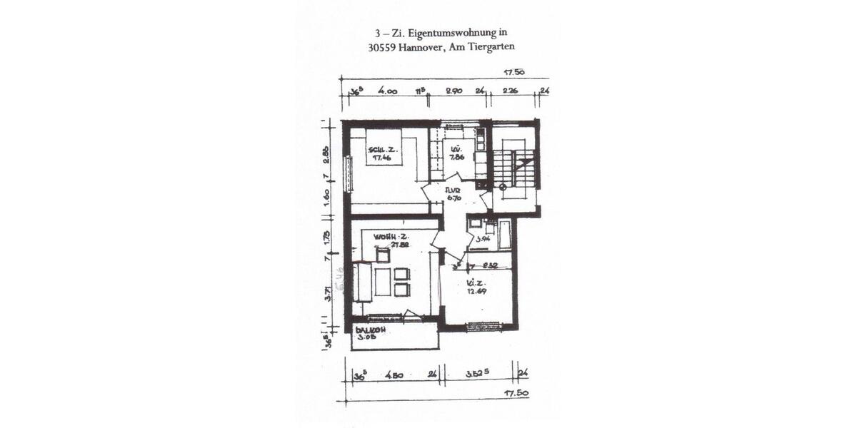 Etagenwohnung Hannover Buchholz-Kleefeld - 3 Zimmer, 74 m&sup2;, 225.000&euro; | Angebot:26537647