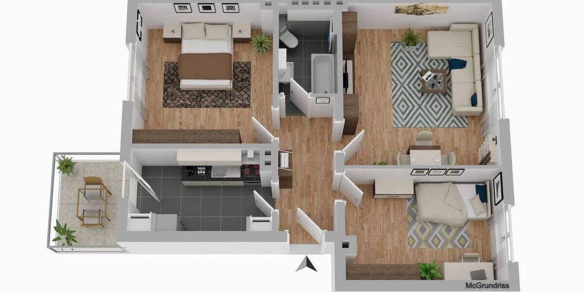 Etagenwohnung Hannover Nordstadt - 3 Zimmer, 74 m&sup2;, 265.000&euro; | Angebot:26037025